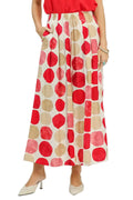 Women's Red Dot Print Wide Leg Pants
